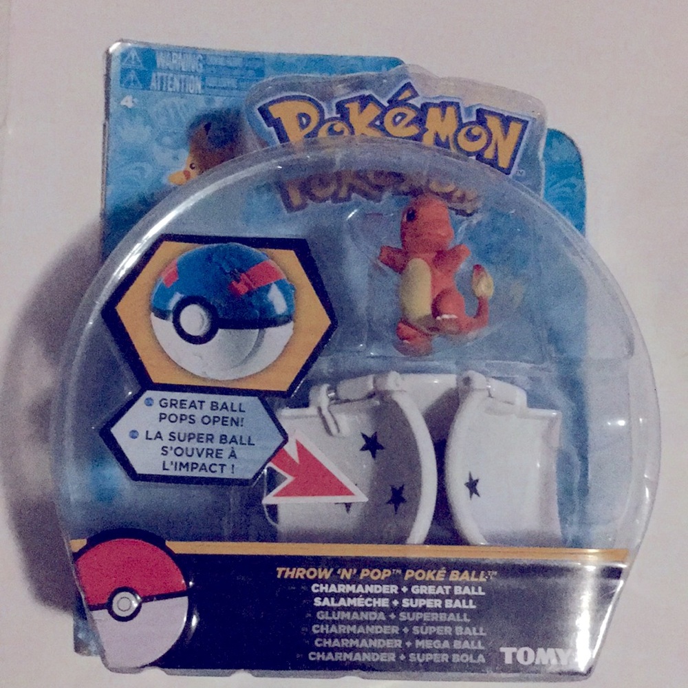 Pokémon Throw ‘N’ PoP Pokeball Charmander + Great Ball - Brand New - Tomy Brand